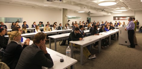 The McGill team has won the Hult Prize this year, despite concerns about the intellectual property origins of the idea their business plan is based on. This photo was taken by a judge at the Hult Prize regional finals competition in San Francisco in December 2012. (Flickr/JD Lasica)