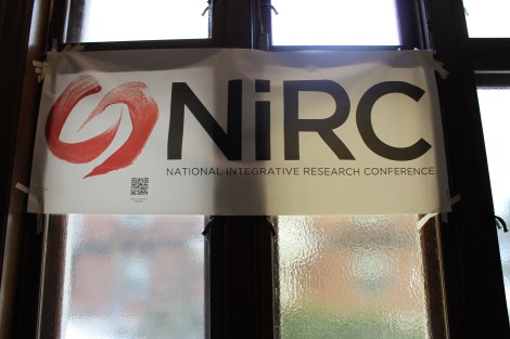 The NiRC banner hangs proud outside the reception of the 2014 conference at McGill University (Deborah Baremberg / Freelance photographer)